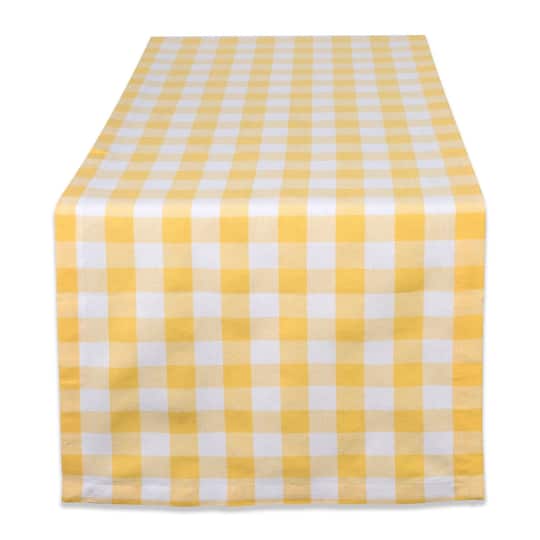 DII® 72" Yellow & White Checkers Table Runner | 14" x 72" | Michaels®